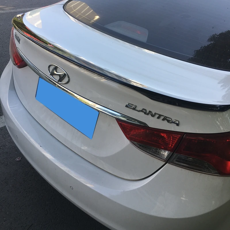 

For Hyundai Elantra 2012 2013 2014 2015 2016 2017 2018 2019 ABS Primer Color Rear Spoiler Tail Trunk Boot Wing Decoration