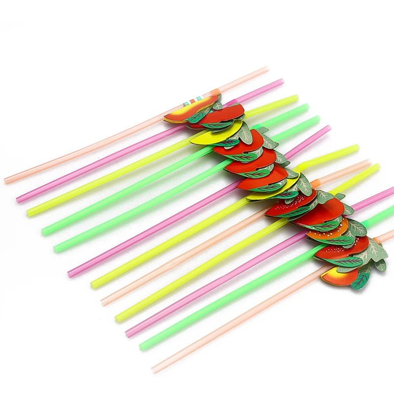 50 100 шт/партия одноразовые фрукты Прямые коктейльные трубочки гибкие для Бенди