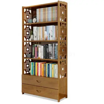 

Simple Bookshelf Shelf Shelf Solid Wood Bookcase Simple Modern Combination Bookshelf Landed On Children's Desk With Student Book