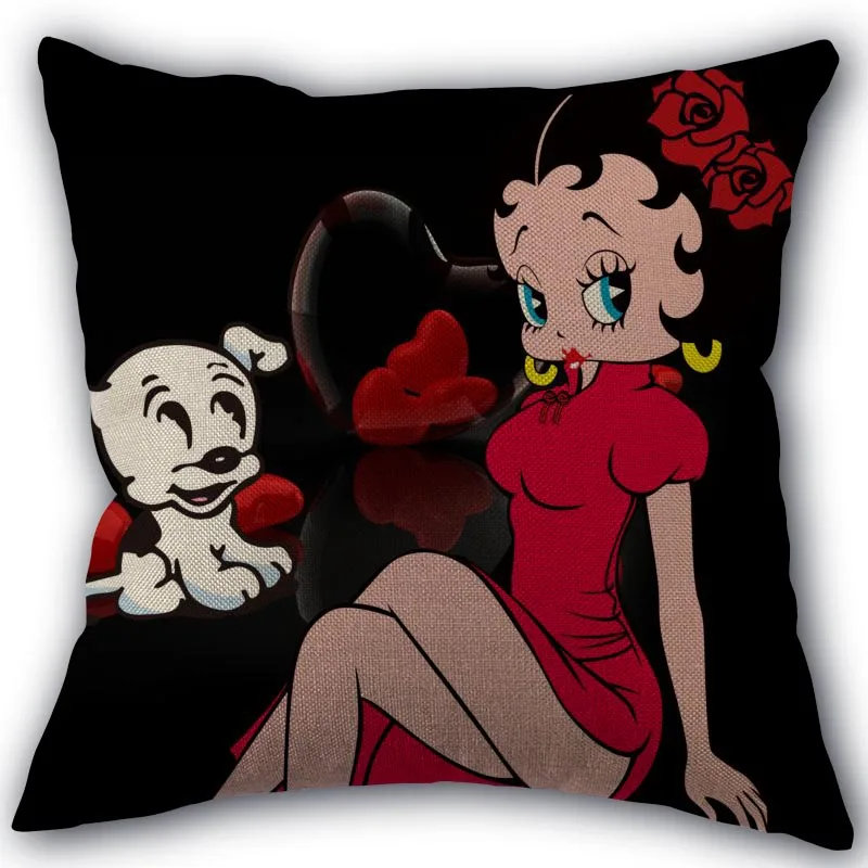 5 Пользовательские Betty Boop мультфильм наволочка льняное белье фабричный Текстиль для дома наволочка квадратной формы размером 45*45 см, свадебных платьев, декоративных изделий и не выцветает - Цвет: 5
