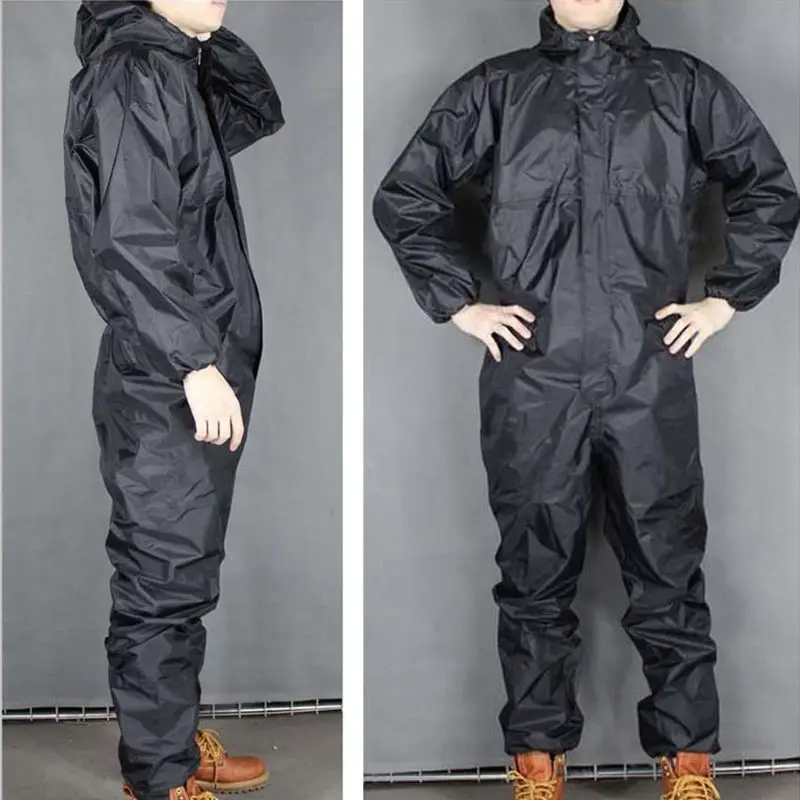 Motorcycle Raincoat Raincoat Suit Bike Raincoat Conjoined Raincoat Coverall Hat Oil-Resistant Work Safety Biker Men's Raincoat Rain Cover For Jacket Impermeables Waterp