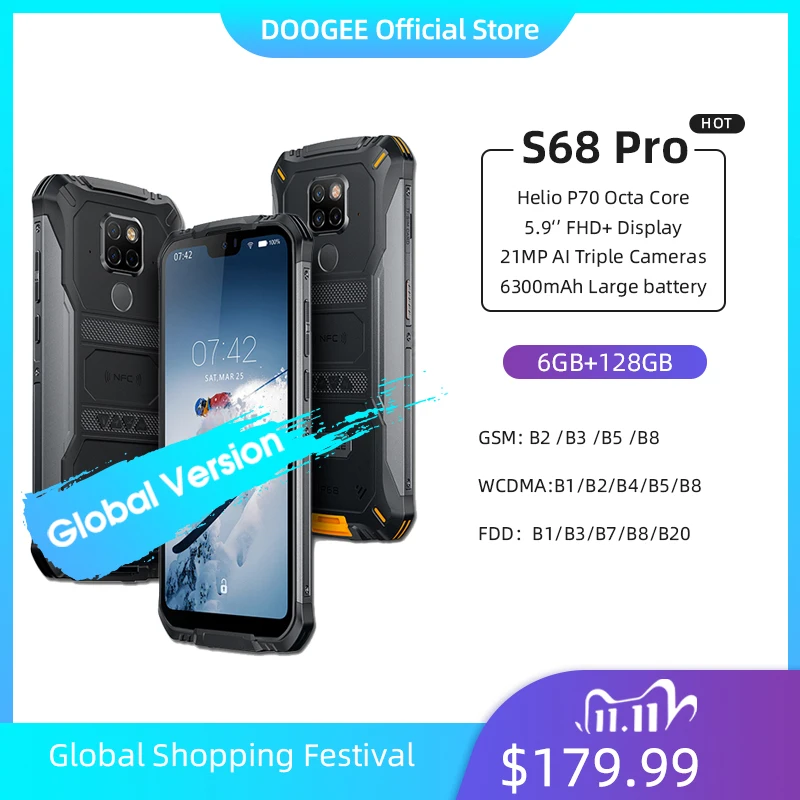 IP68 Waterproof DOOGEE S68 Pro Rugged Phone