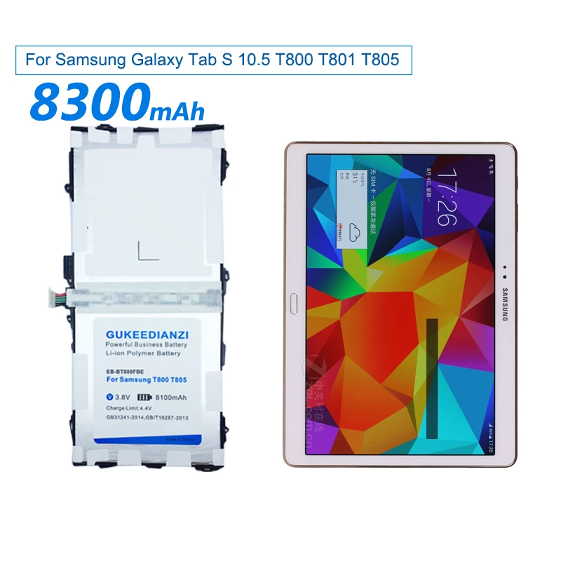 GUKEEDIANZI 8300 мАч EB-BT800FBE батарея для samsung Galaxy Tab S 10,5 T800 T801 T805 литий-ионная аккумуляторная батарея для планшета батарейки для ПК