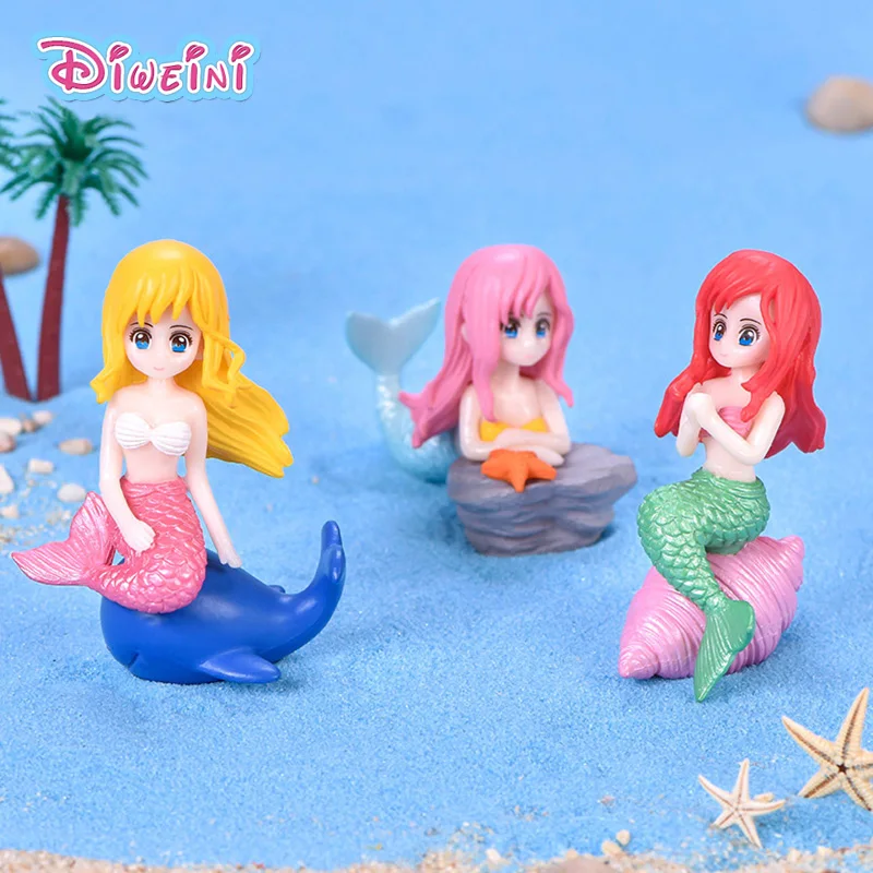 

New Mermaid Princess Fish Girl Model Action Figure Cartoon Figurine Birthday Cake Decoration Kitchen Toy DollHouse Gift For Kids