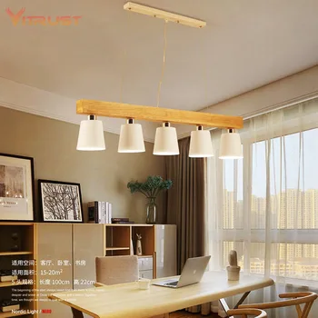 

OaK Wood pendant light fixture Nordic Japanese Led Wooden Pendant Light Lamp for Study Room decoration special design indoor