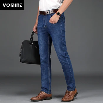

VOMINT Brand 2020 New Men's Classic Style Jeans Business Casual Stretch Slim Denim Pants Blue Trousers for Male Size 29-40