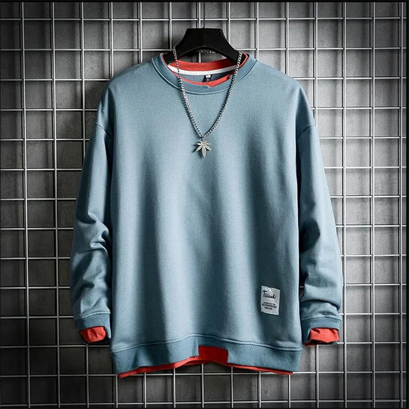 Spring 2020 men's casual cotton imitated two long-sleeved t-shirts youth trend patchwork menswear sport | Мужская одежда