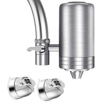 

2 Pcs Vacuum Suction Cup Shower Head Holder & 1 Pcs Faucet Water Filter Stainless-Steel Water Faucet Filtration System