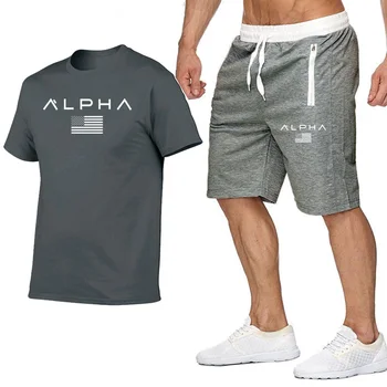 

Quick Dry Men's Sport Suits Compression T-shirt + Shorts Running sets Clothes Sports Joggers Training Gym Fitness Tracksuits