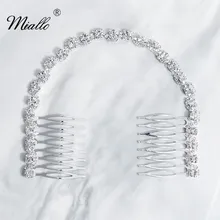 Miallo, новинка, свадебная расческа для длинных волос, Серебряные Кристаллы, свадебные украшения для волос, аксессуары для волос, женские заколки для волос