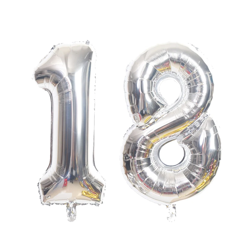 16/32/40Inch Balloons Number 16 18 21 30 40 50 Silver Gold Foil Balloon Happy Birthday Decoration Anniversary Party Decor foil balloons birthday balloon set party balloon set birthday party decoration set foil number balloons