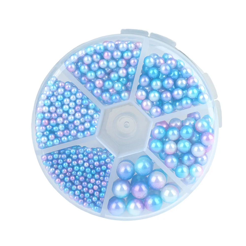 1 Box Color Round Imitation Pearl Beads Decoration Non-Porous Bracelet Necklace Fabric Accessories Craft DIY Craft Accessories