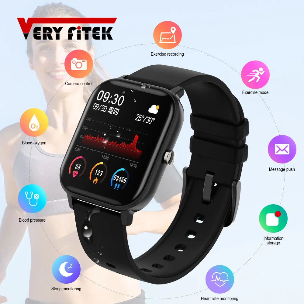 Смарт часы VERYFiTEK P8 для мужчин и женщин сенсорный экран 1 4 дюйма|Смарт-часы| |
