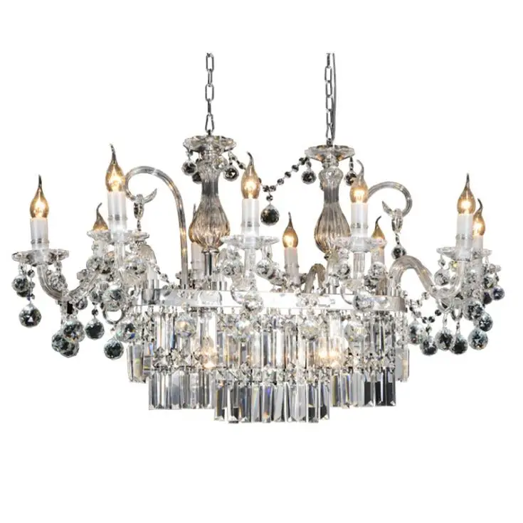 Хрустальная люстра Европейский ресторан прямоугольная Свеча хрустальная лампа