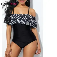 PARAKINI, сексуальный купальник с открытыми плечами и высокой талией, новинка, Женский цельный купальник, купальный костюм с оборками, боди, монокини, одежда для плавания