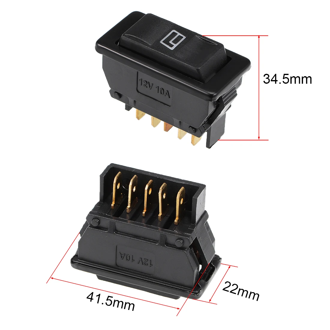 

uxcell 5 Pins Car Window Switch Car Control Master Rocker Switch Momentary DC 12V 1pcs