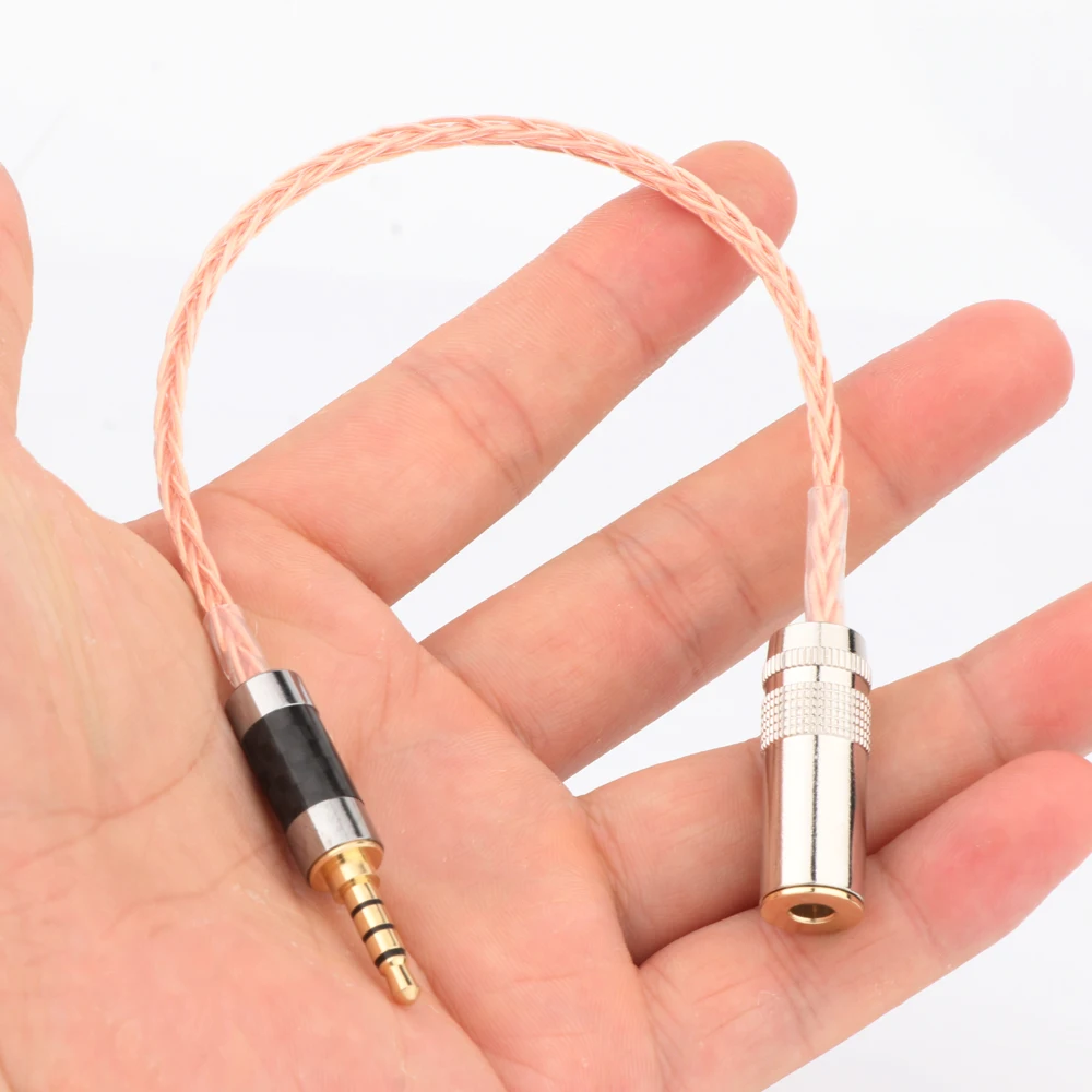 Preffair 10 cm OCC Kupfer geflochtenes Audiokabel 3,5 Stecker auf 4,4 Buchse Adapter für MP3-Musik-Player – Detail 6