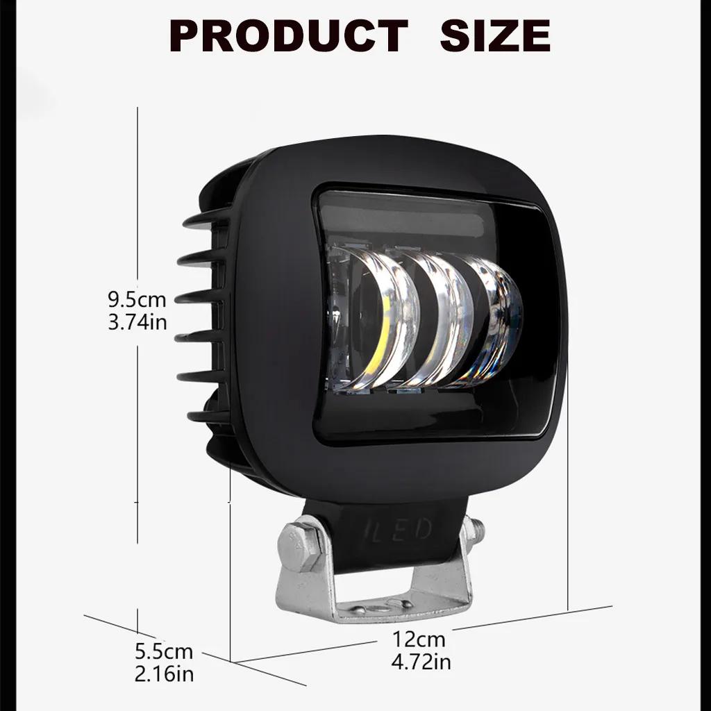 5 Inch LED Work Light 30W 3 LED 3000LM Car Light Bar Driving Lamp IP67 Waterproof DC 9-32V Beam Driving Work Lights