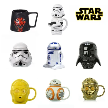 

Star Wars Ceramic Coffee Mug Stormtrooper Helmet Drink Cup Storm Trooper 3D Sculpted BB Darth Maul Mugs Darth Vader Drinking Cup