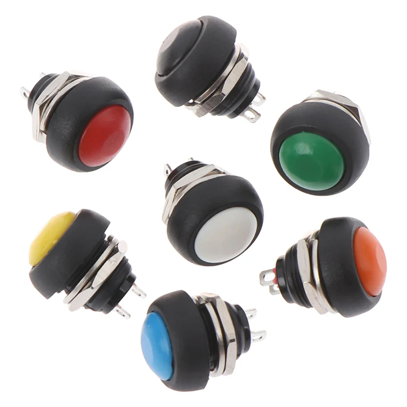 2Pcs 2Pin Switch Waterproof Momentary Push Button Switch Reset Non-locking 12mm 2Pcs 2Pin Switch Waterproof Momentary Push Button Switch Reset Non-locking 12mm