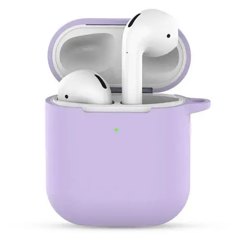 06 purple Для Airpods 2 TWS Портативный Силиконовый чехол для беспроводной bluetooth-гарнитуры защитный чехол анти-потеря наушники коробка аксессуары - Цвет: 06 purple