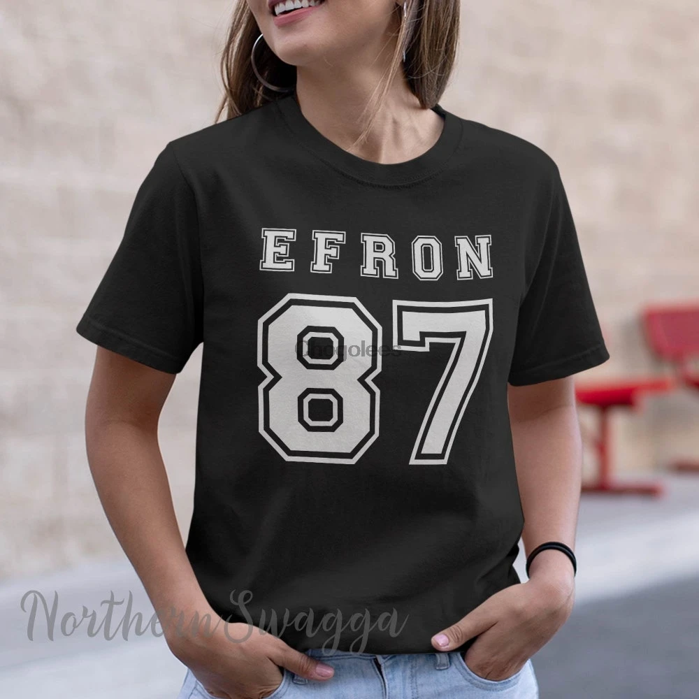 Футболка с надписью Zac efron футболка 87 музыкальная темного цвета 14 | Мужская одежда