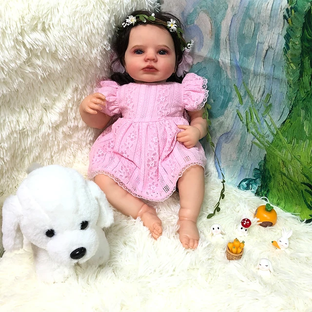 Lovely bebe reborn 22inch panda clothing soft silicone reborn baby dolls  for girls children gift reborn toddler bonecas - AliExpress