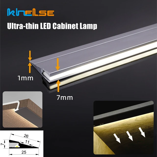 Regleta led bajo mueble, Lámpara LED ultrafina de 7mm para armario, Sensor  de perfil de aluminio
