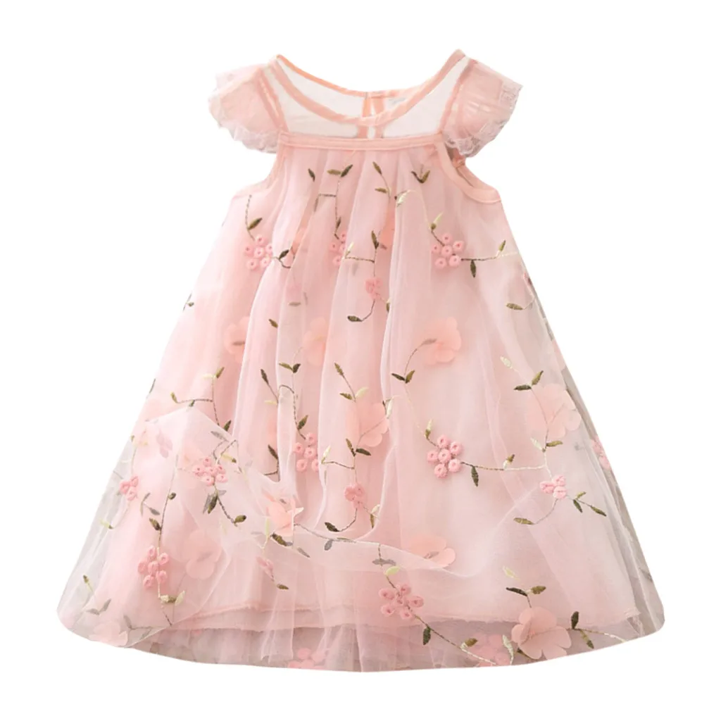 

Long Sleeve 1 Year Girl Baby Birthday Dress 0 2T Newborn Toddler Lace Embroidery Floral Princess Dresses Clothes Jly30