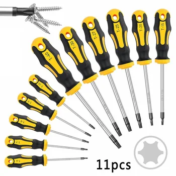 

11PcsTorx Screwdriver Bit Set T6-T40 Hex Security Magnetic Head Hand Tools