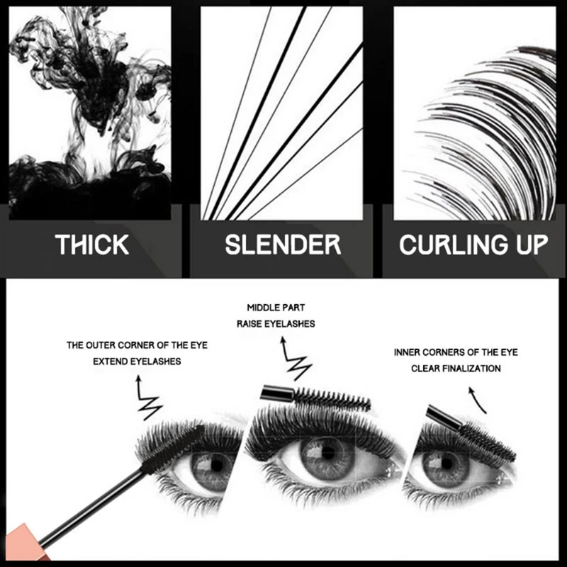 4d Водостойкая тушь для ресниц стойкая к смазыванию тонкая подкручивающаяся натуральная тушь для ресниц косметические ресницы «maquiagem»
