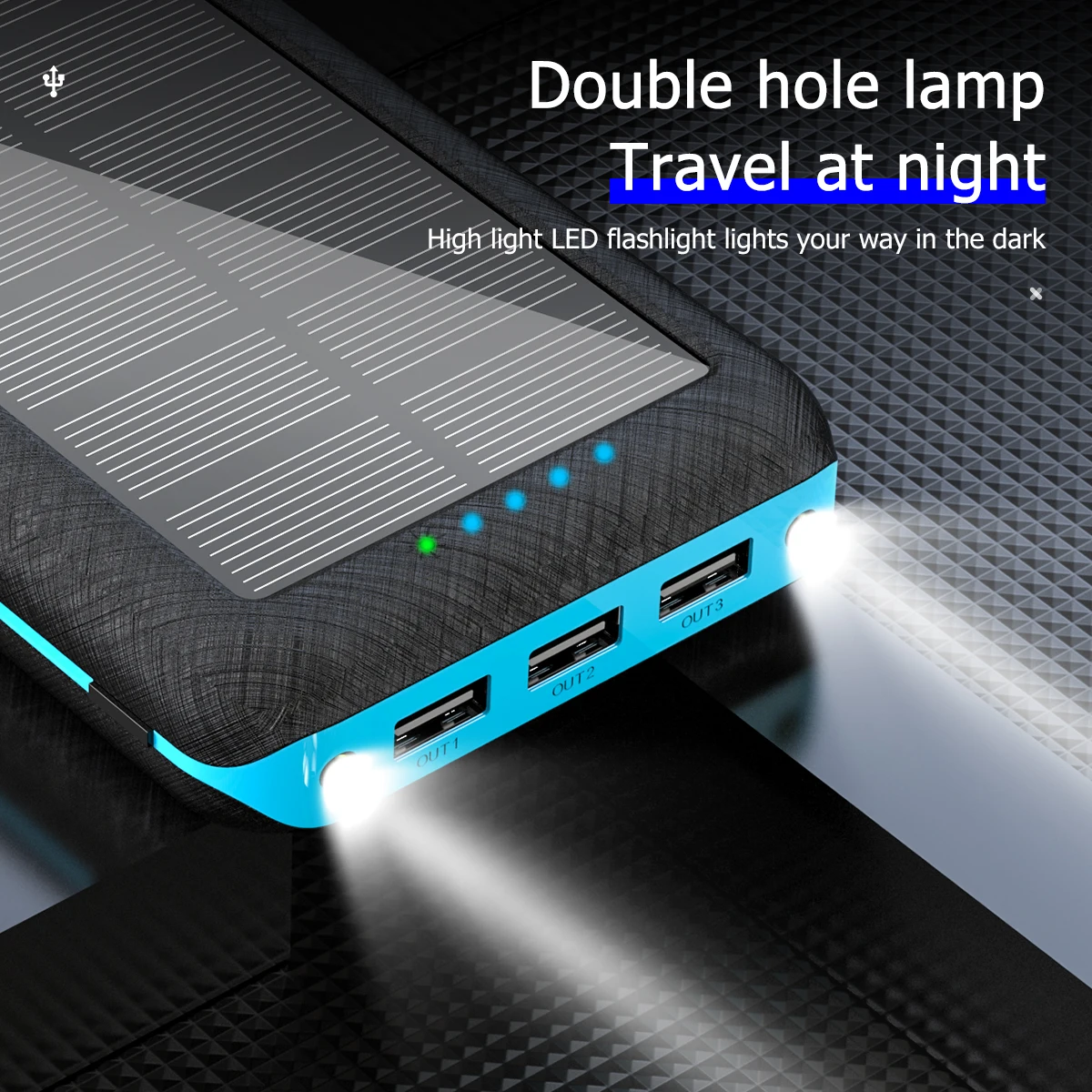 Solar Portable 80000mAh Qi Wireless Fast Charging Power Bank External Battery for Xiaomi Samsung IPhone