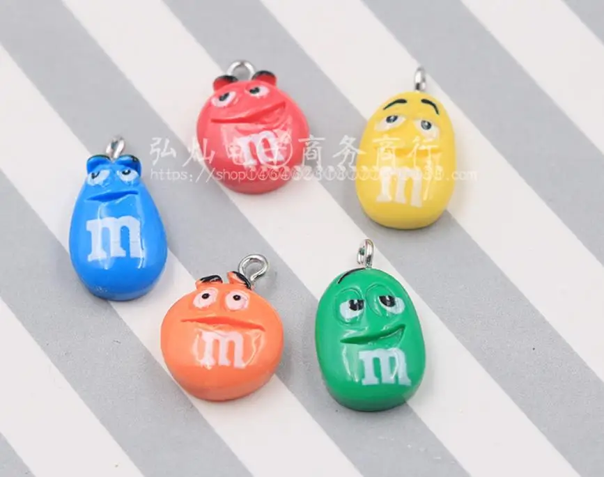 Kawaii плоские пластмассовые М Бобы милые конфеты diy Кабошоны украшения для скрапбукинга Ремесло Изысканные Серьги Подвески - Окраска металла: hook 1000pcs