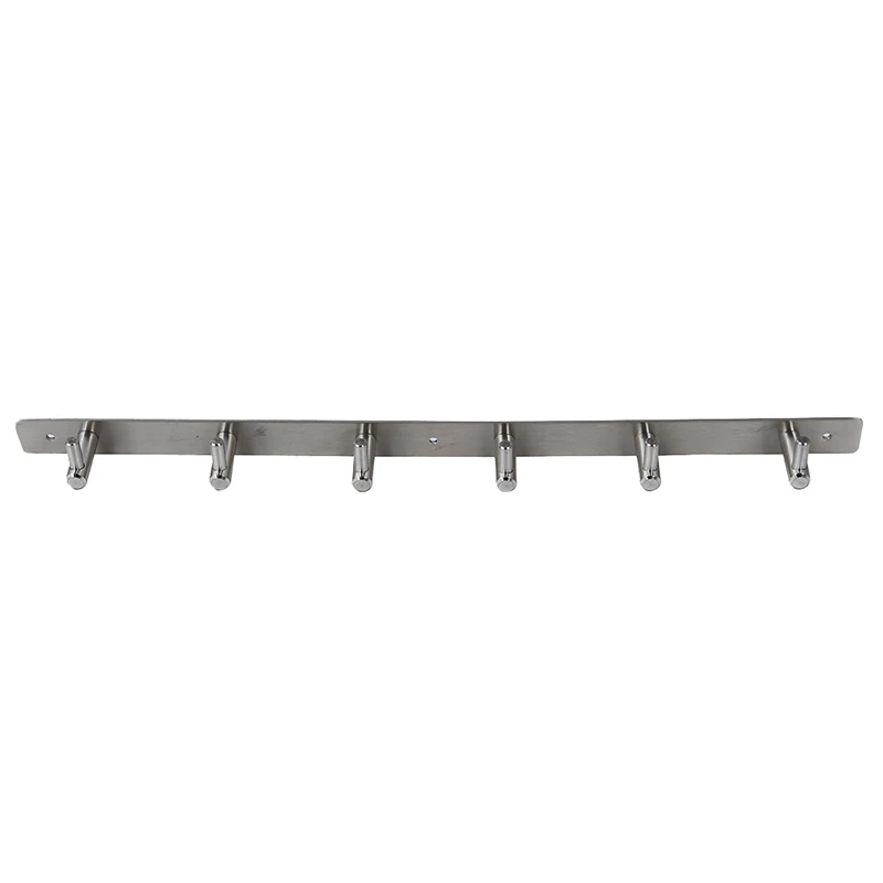 

6 Hooks Coat Robe Hat Clothes Wall Hanger Rack Holder Stainless