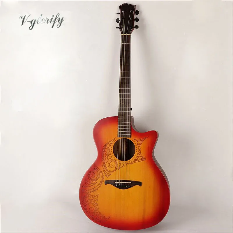 Red cedar top профессиональная модель luna акустическая гитара с электрическим