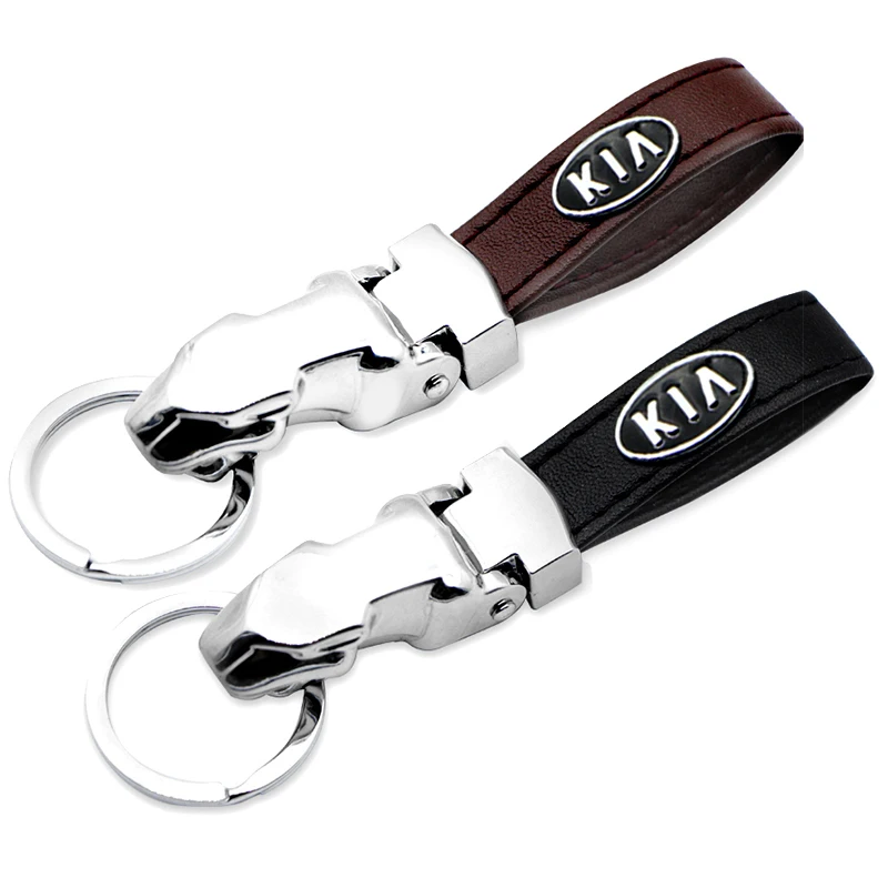 

Alloy leopard Car Key Ring Keychain For KIA K2 K3 K5 Sorento Sportage R Rio Soul Cap car styling Auto Accessories
