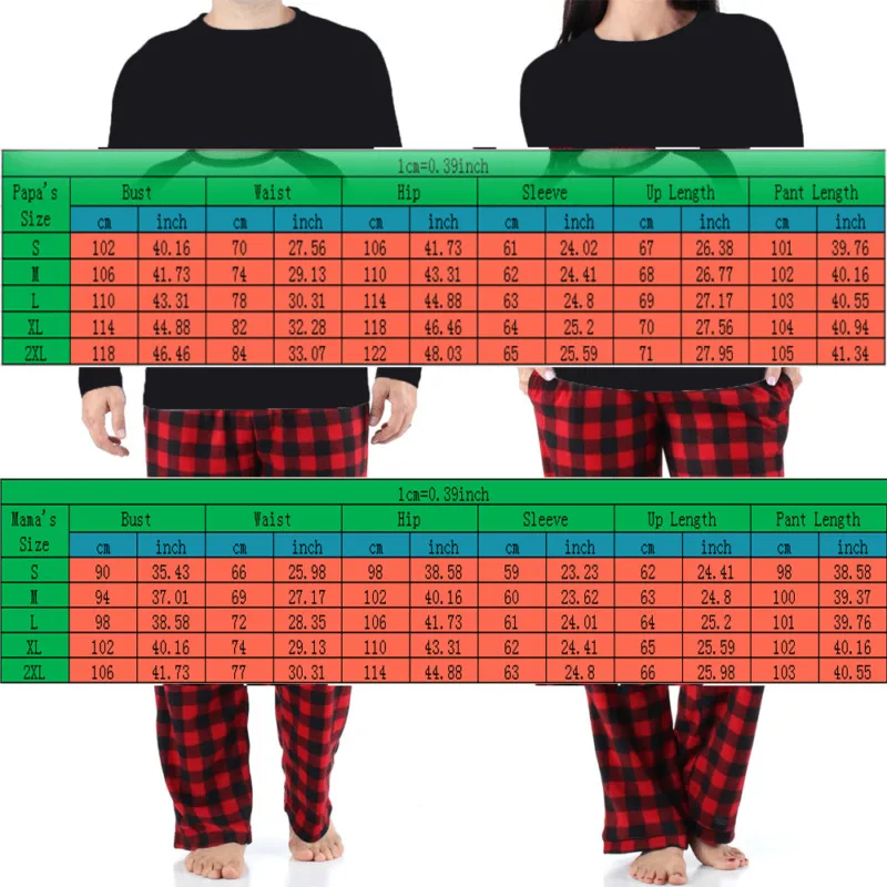 New Autumn Winter Family Matching Christmas Pajamas Set Outfits Dad Mom Kids Babies Casual Plaid Sleepwear Nightwear Homewear 3