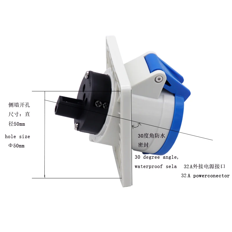 External Power Socket 200-250V 32A Power Supply Interface Electricity Jack for RV Camper Van