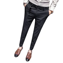 Мужские брюки, облегающие офисные брюки, мужские Формальные Элегантные брюки, клетчатые повседневные мужские брюки, мужские брюки