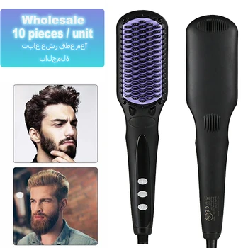 

10 pcs for Wholesale Hot Brush 450F Beard Straightening Ceramic Comb Hair Straighteing Irons Fast Heating Styler Salon Men Women