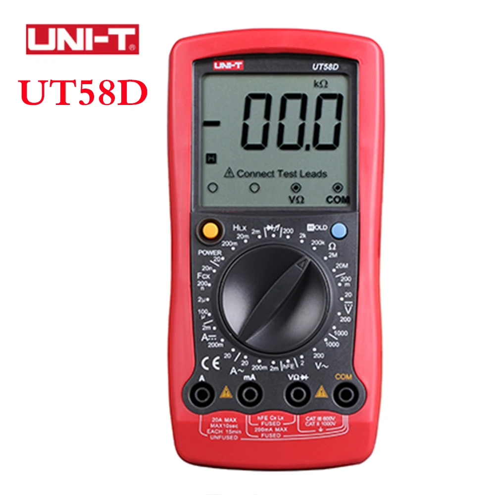 

UNI-T Multimeter Digital Professional Lcr Meter UT58D AC/DC Volt Amp Ohm Capacitance Inductance ESR Tester Unit multi-Meter