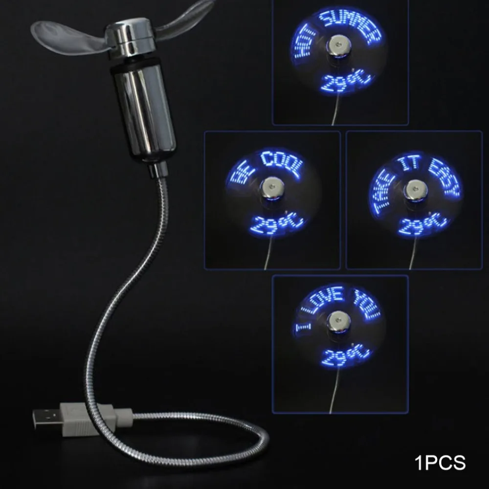 Мини Usb вентилятор гаджеты гибкий гусиный свет Led Usb охлаждения мигающий температурный дисплей вентилятор для ПК ноутбука стол