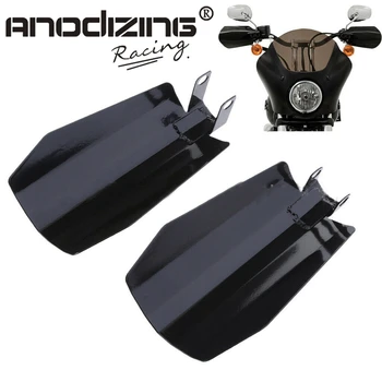 

Black Motorcycle Customs Stainless Coffin Cut Hand Guards Handguards For Harley Sportster 883 1200 Dyna FXR Baggers