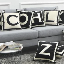 

Nordic Black and White Letter Printed Pillow Sofa Cushion Cover Car Office Waist Protection Nap Pillow Home Decoration Modern