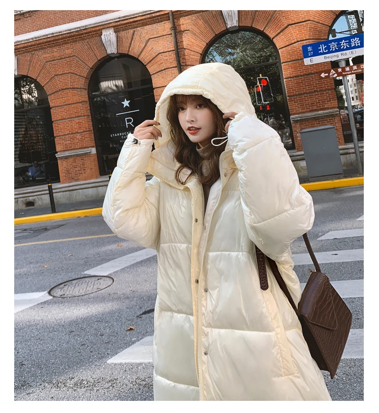 Dames Jassen зимняя куртка женская супер толстая парка Manteau Femme Hiver Hat гладкая ткань размера плюс Harajuku теплое длинное пальто