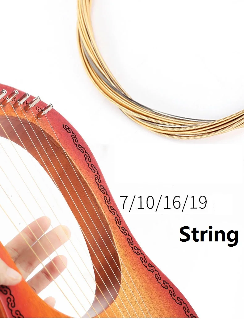 Harp Musical Instrument 7/10/16/19/21-String Lyre String set Lyre Harp Strings Accessories Musical Instrument String Green Instrument Laiya piano