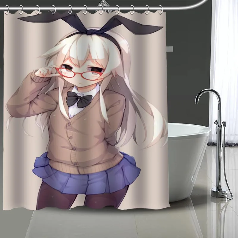 ShunQian Shimakaze аниме девушка занавеска для душа полиэстер ткань для Ванной Экраны занавески s для ванной комнаты 3D Водонепроницаемый Ванна занавеска крючок - Цвет: 16