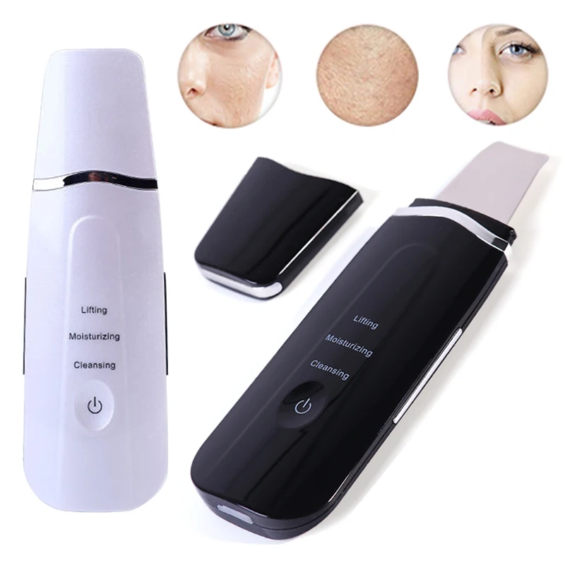 

Rechargeable Ultrasonic Skin Scrubber Face Cleaner Peeling Vibration Blackhead Removal Exfoliating Pore Cleaner Face Lift Tools