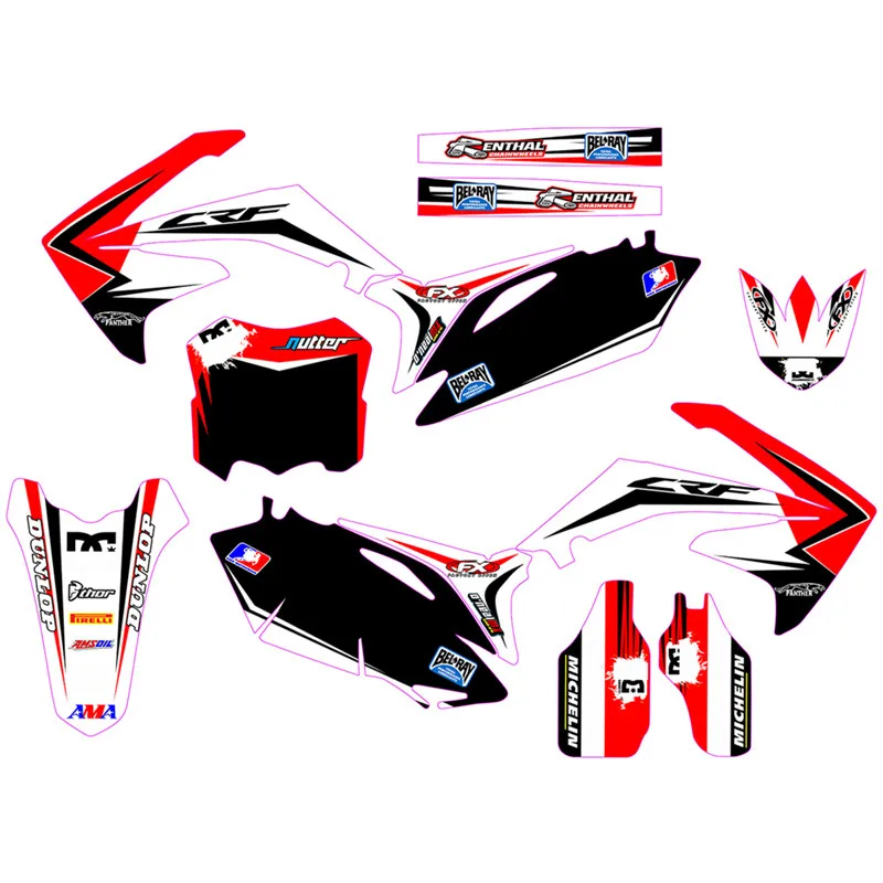 CRF450R 2009-2012 полный командный обтекатель графические наклейки Наклейка на заказ для Honda CRF250R 2010-2013 персонифицированный деко Комплект