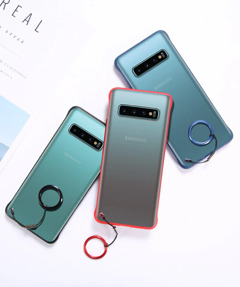 Безрамное матовый чехол для samsung S10 плюс S10E M10 M20 A10 A20 Core A30 A40 A50 A60 A70 A80 ультра тонкий жесткий ПК чехол-бампер